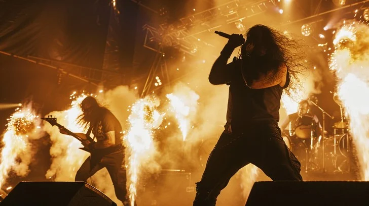 Metal concert stage representing the best metal songs of all time