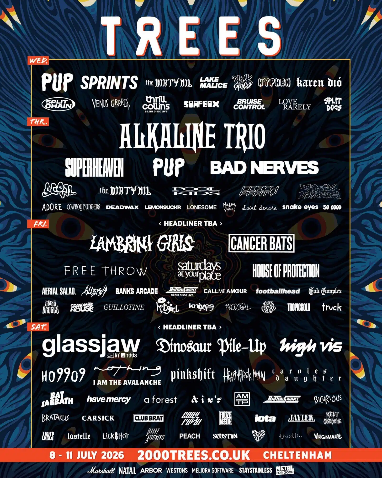 2000trees Festival 2026 lineup poster