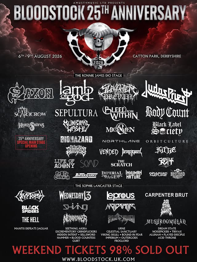 Bloodstock Festival 2026 lineup poster