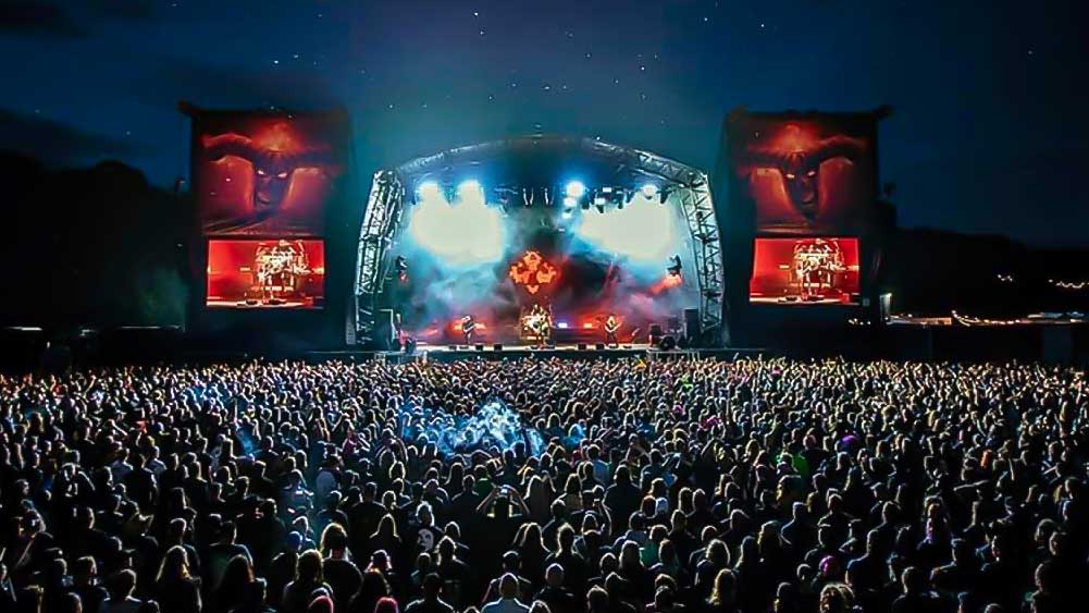 Bloodstock Open Air Festival crowd and metal stage at Catton Park