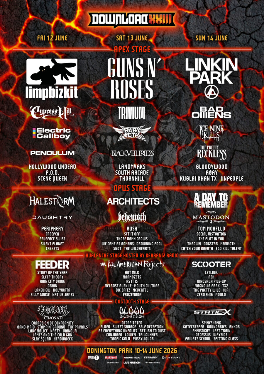 Download Festival 2026 lineup poster