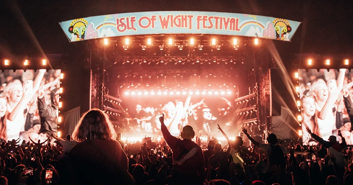Isle of Wight Festival crowd and stage