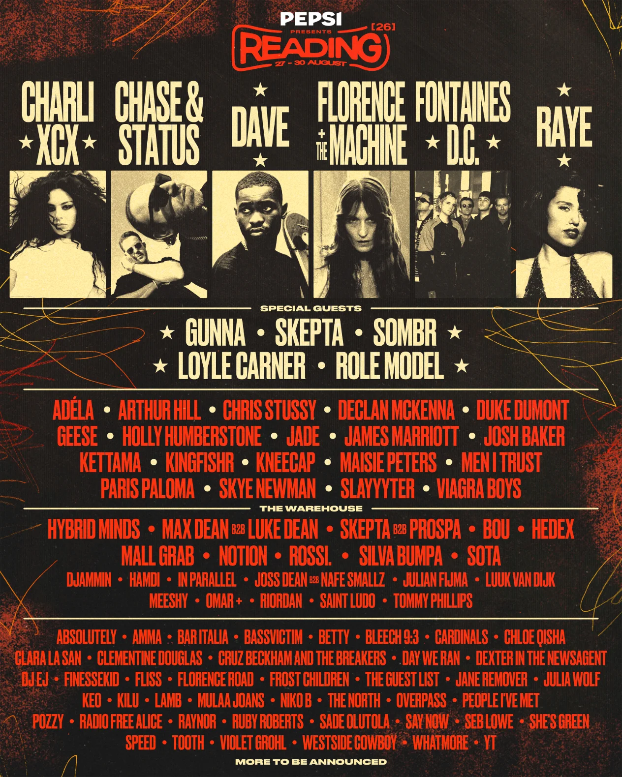 Reading and Leeds Festival 2026 lineup poster
